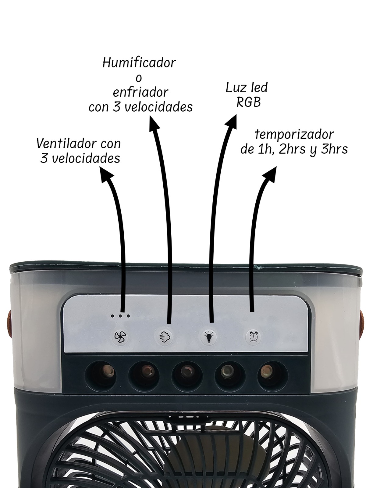 Foto 3 pulgar | Ventilador Con Humificador Verde