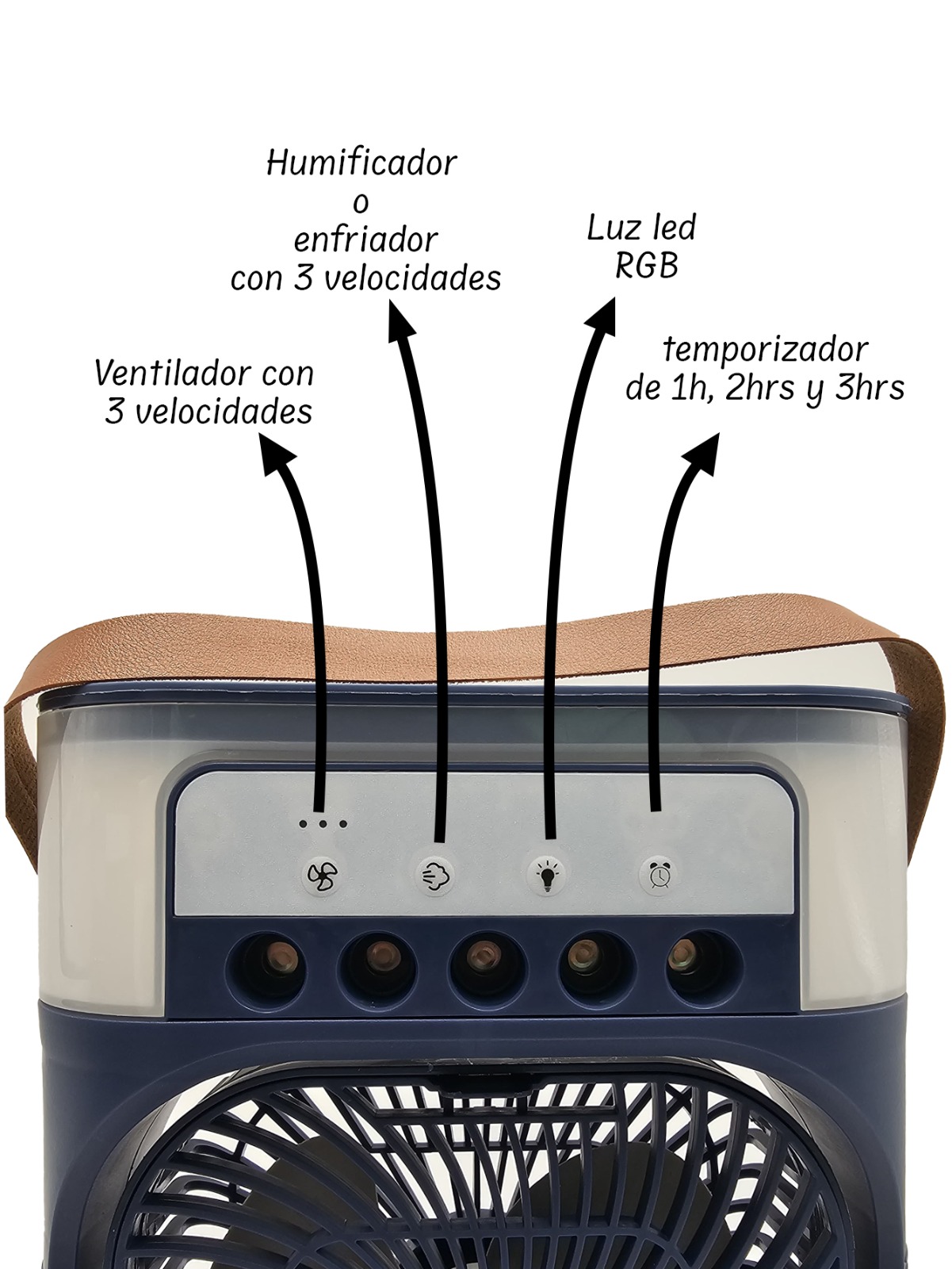 Foto 2 | Ventilador Con Humificador Azul