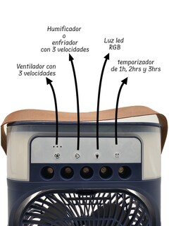 Foto 2 | Ventilador Con Humificador Azul