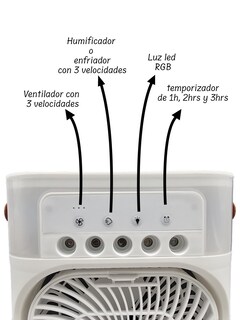 Foto 2 | Ventilador Con Humificador Blanco