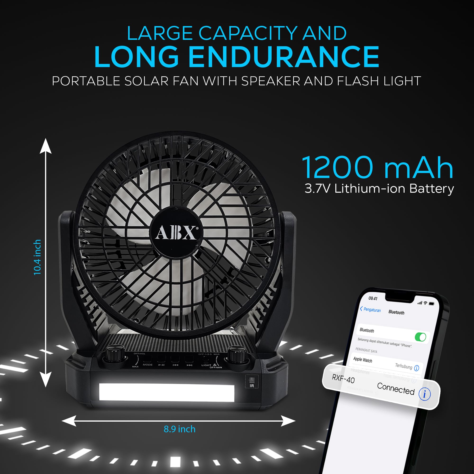 Foto 5 pulgar | Luz De Radio Con Altavoz Portátil Con Ventilador Y Gancho Audiobox Rxf-40 - Venta Internacional.
