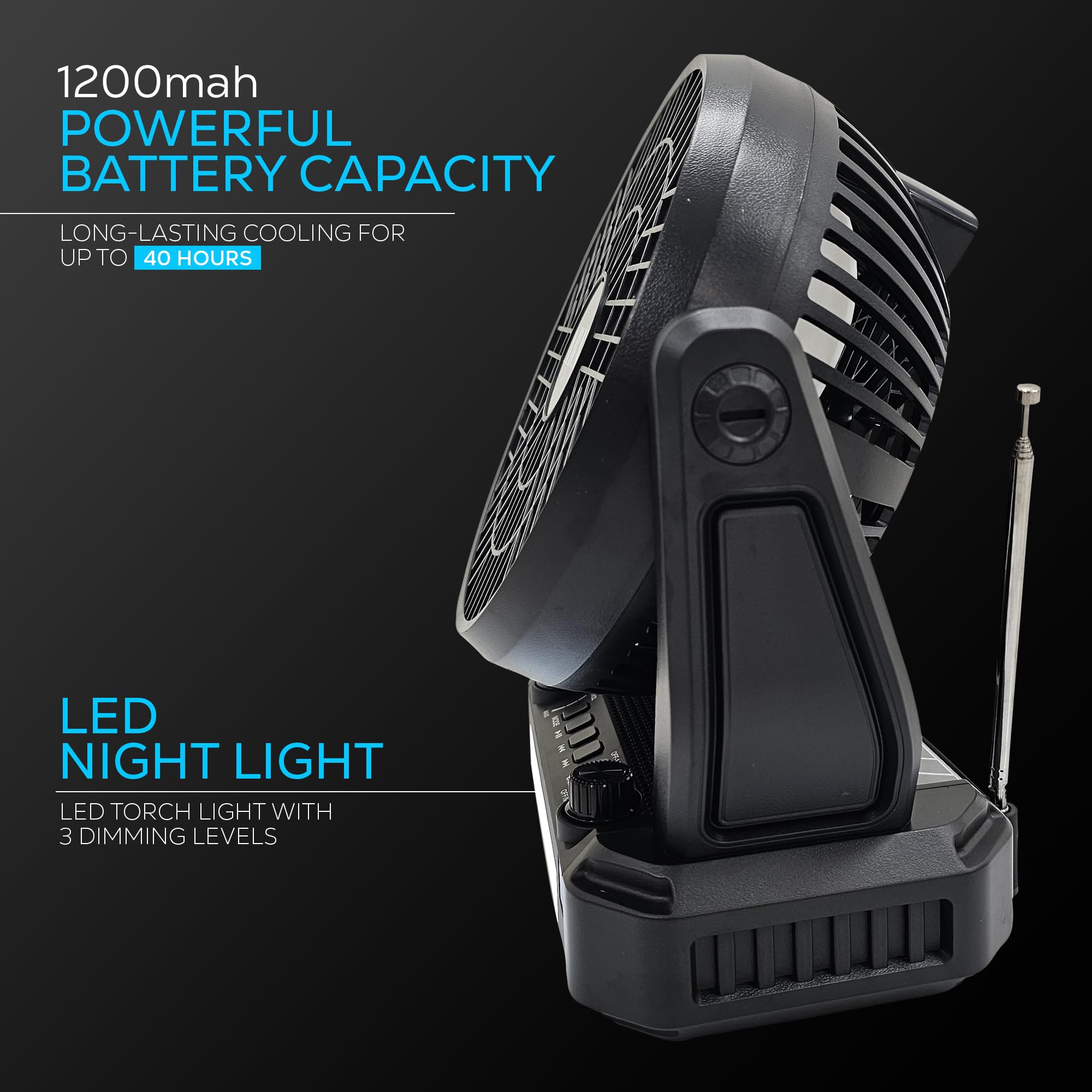 Foto 7 | Luz De Radio Con Altavoz Portátil Con Ventilador Y Gancho Audiobox Rxf-40 - Venta Internacional.