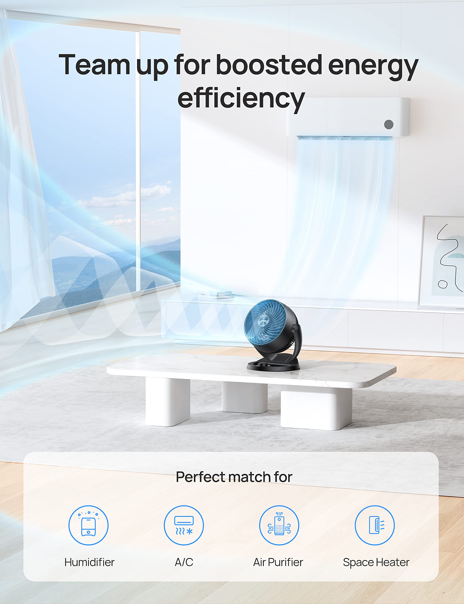 Foto 7 | Ventilador de Mesa Dreo 12 Pulgadas 70 Pies Flujo de Aire 28 Db - Venta Internacional