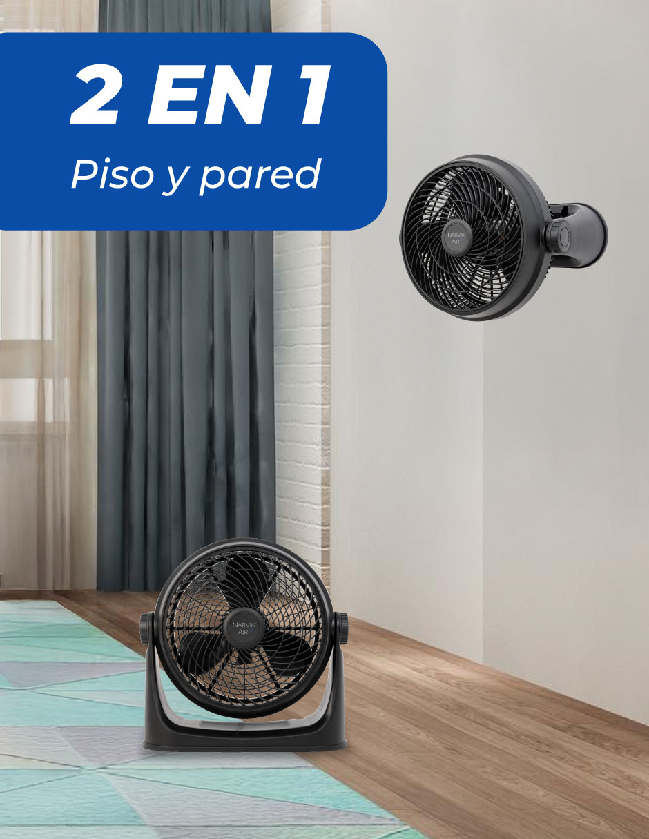 Foto 6 | Narvik Ventilador De 12 Pulgadas 2 En 1: Piso Y Pared 88w Silencioso Con Aspas Plásticas