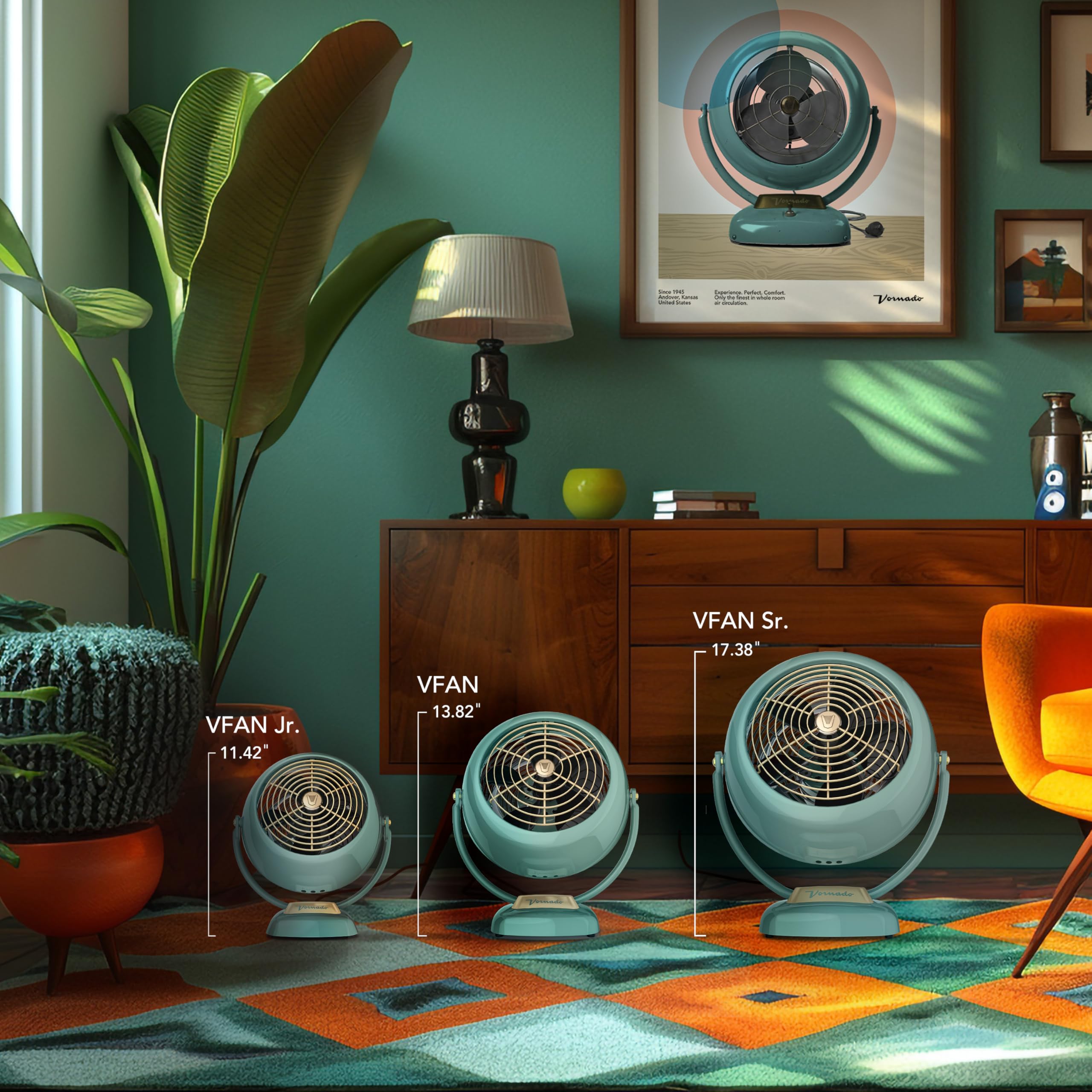 Foto 2 | Ventilador Circulador De Aire Vornado Vfan Jr. Verde Vintage - Venta Internacional.