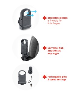 Foto 3 | Ventilador Portátil Skip Hop Sin Aspas De 3 Velocidades Para Cochecito, Color Gris - Venta Internacional.