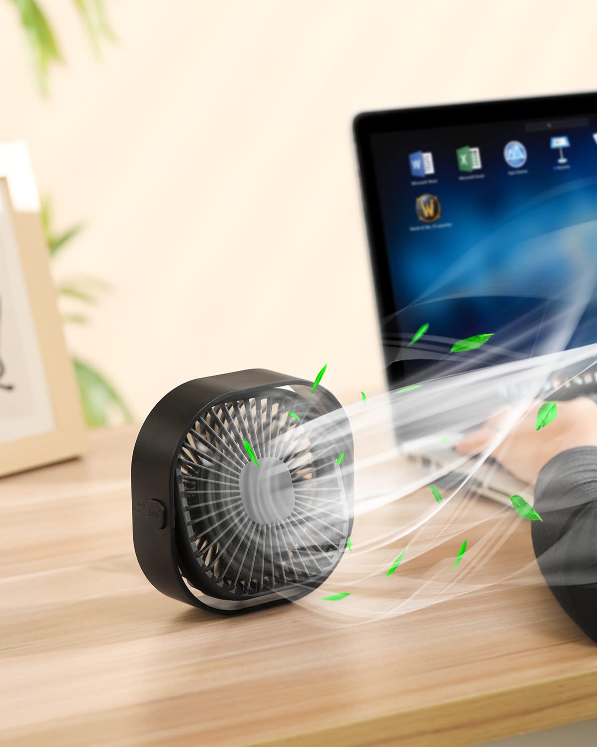 Foto 4 pulgar | Ventilador de Escritorio USB RJVW Portátil 4 Pulgadas y 3 Velocidades - Venta Internacional