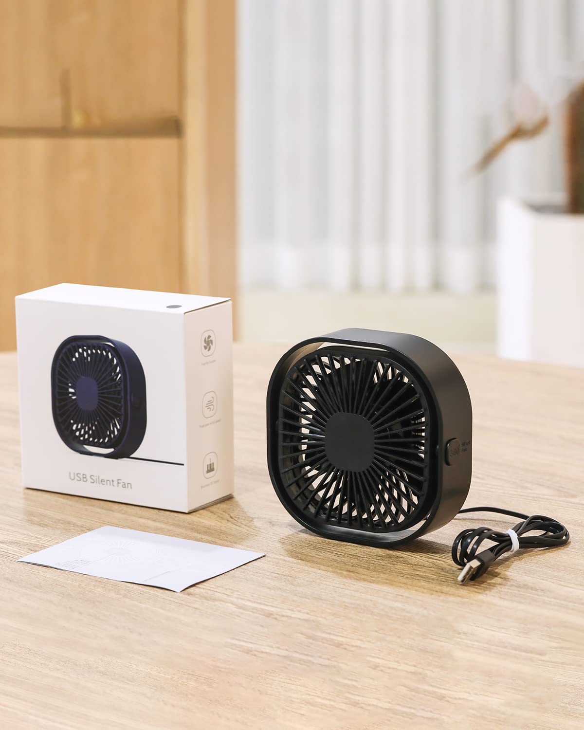 Foto 8 pulgar | Ventilador de Escritorio USB RJVW Portátil 4 Pulgadas y 3 Velocidades - Venta Internacional