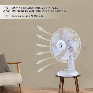 Foto 3 | 2 Pack Ventilador De Escritorio Abanico De Mesa Oscilatorio