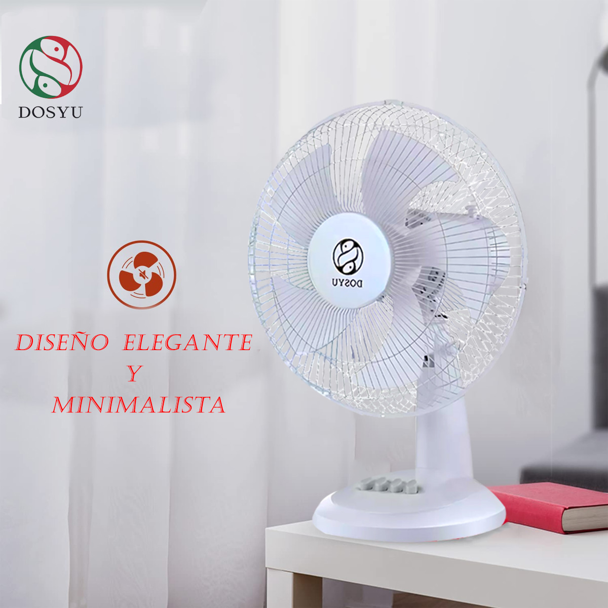 Foto 5 | 2 Pack Ventilador De Escritorio Abanico De Mesa Oscilatorio