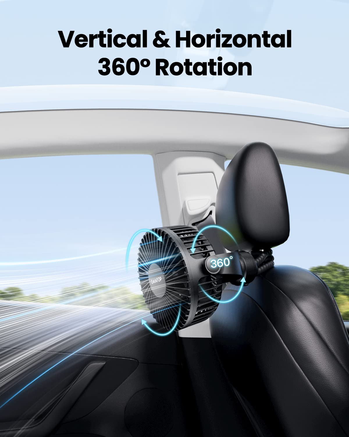 Foto 6 | Ventilador Portátil Gaiatop Mini Con Batería Portátil De 3 Velocidades, Color Negro - Venta Internacional.