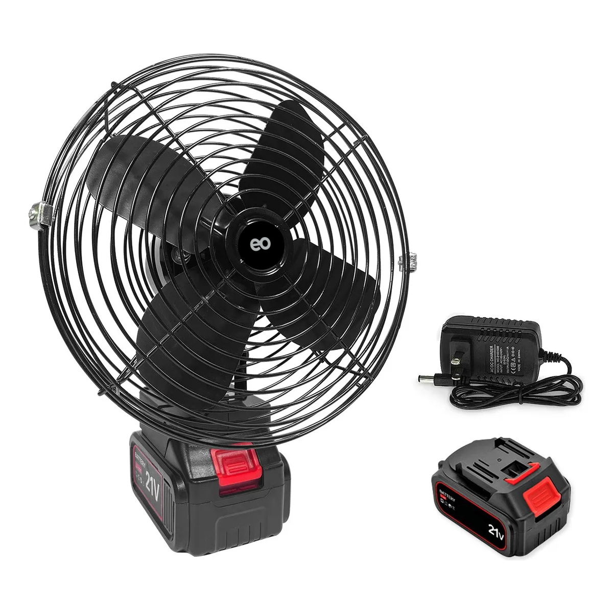 Ventilador Portátil Recargable Inalámbrico Eo Safe Imports Esi-18754 Negro