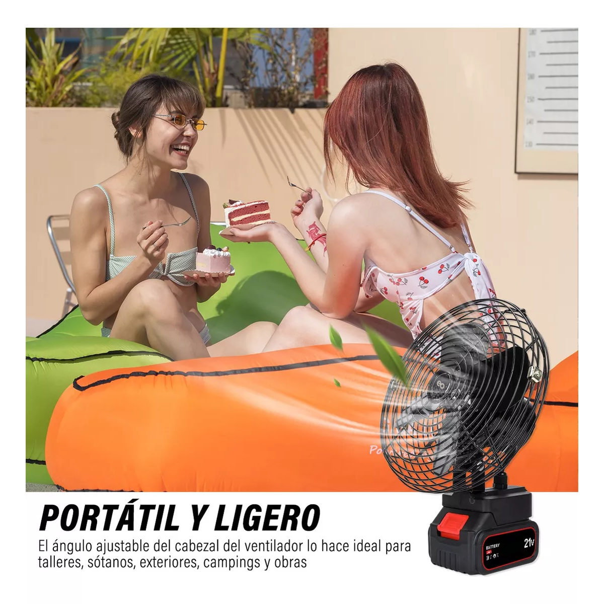 Foto 4 pulgar | Ventilador Portátil Recargable Inalámbrico Eo Safe Imports Esi-18754 Negro