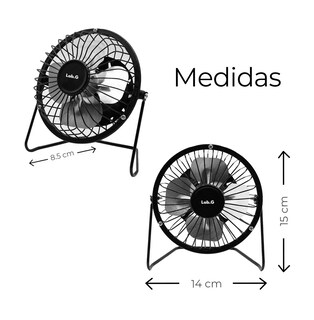 Foto 2 | Ventilador de Escritorio Lab.G Usb Aspas de Metal 14 cm