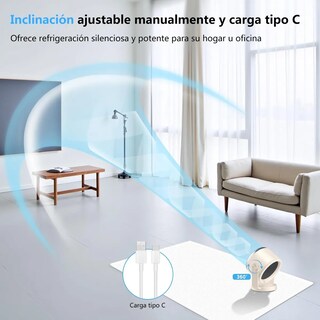 Foto 3 | Ventilador De Escritorio Con Batería Eo Safe Imports Esi-18815 Beige