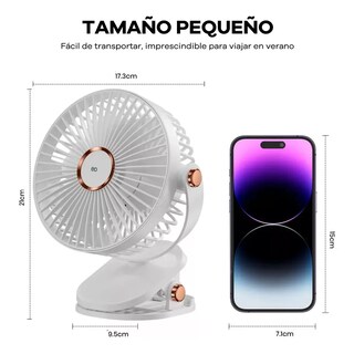 Foto 3 | Ventilador De Escritorio Con Luz 5 Velocidades Diámetro 15cm Eo Safe Imports Esi-18817 Blanco