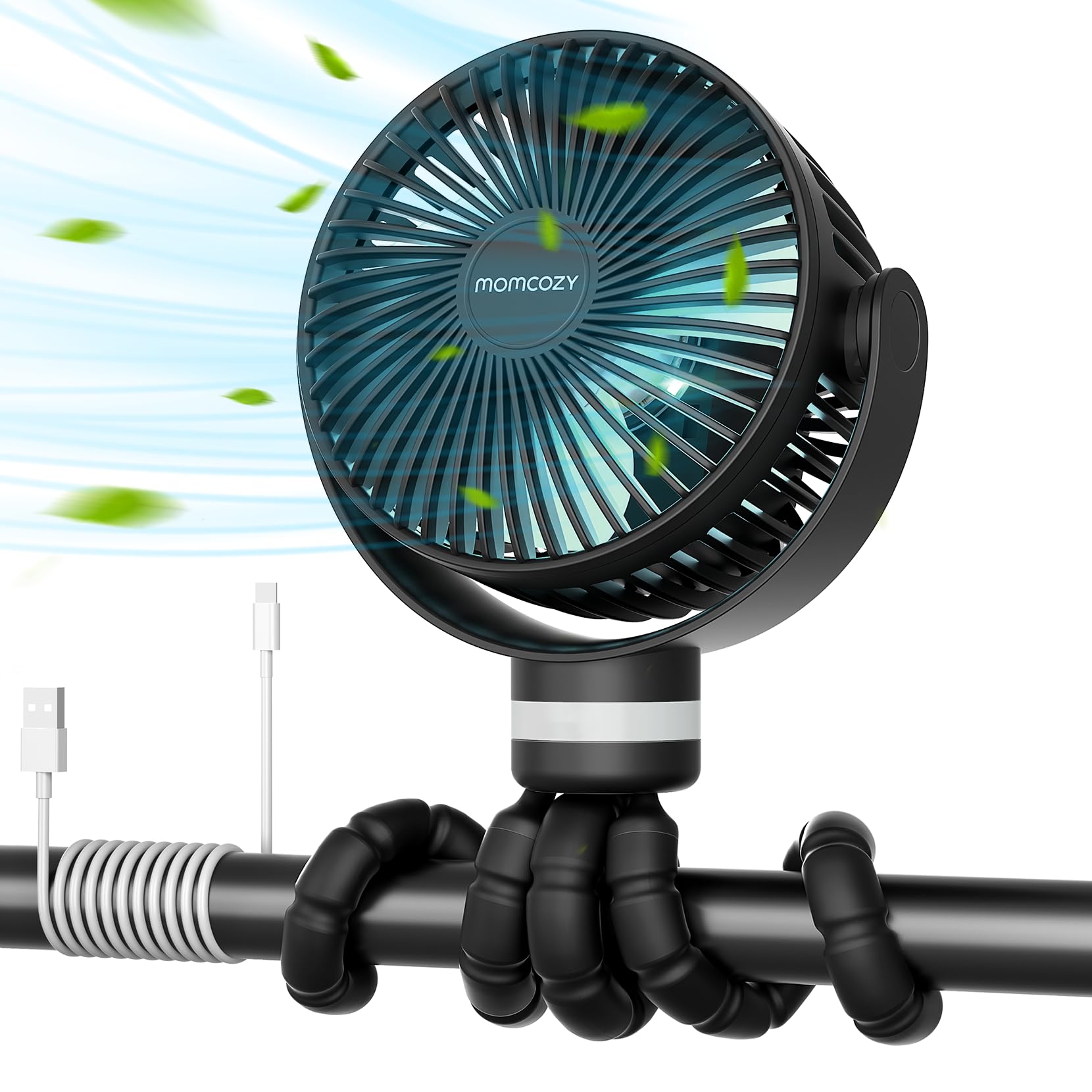 Ventilador De Cochecito Portátil Momcozy De 8000 Mah, 27 Horas De Duración De La Batería - Venta Internacional.