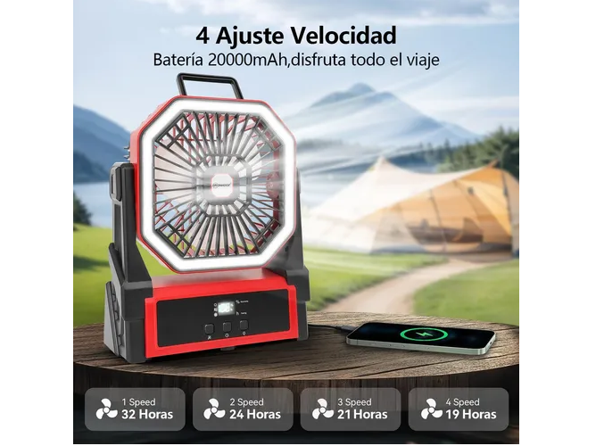 Foto 5 pulgar | Ventilador de Escritorio Xtellar 4 Velocidades
