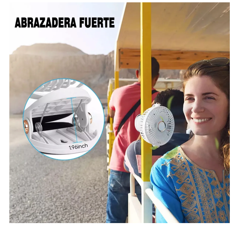 Foto 2 | Ventilador Xtellar Recargable Usb Con Luz, 5 Velocidades, 17.6cm Modelo Blanco
