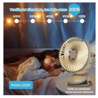 Foto 3 | Ventilador Xtellar Recargable Usb Con Luz, 5 Velocidades, 17.6cm Modelo Blanco