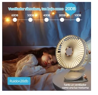 Foto 5 | Ventilador Xtellar Recargable Usb Con Luz, 5 Velocidades, 17.6cm Modelo Blanco