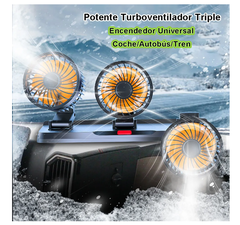 Foto 4 pulgar | Ventilador Xtellar Three Auto Coche Portátil Potente 3 Velocidade12v