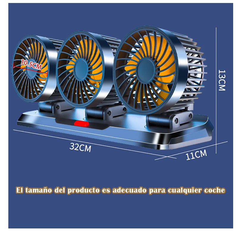 Foto 5 pulgar | Ventilador Xtellar Three Auto Coche Portátil Potente 3 Velocidade12v