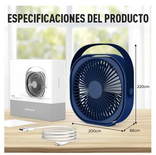 Foto 5 | Ventilador de Escritorio Xtellar Recargable USB Azul 20 cm