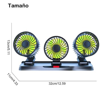 Foto 3 | Ventilador Xtellar Para Auto De 3 Cabezas Ajustables 360 Enchufe 12v