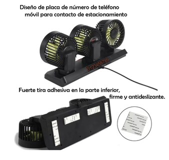 Foto 5 | Ventilador Xtellar Para Auto De 3 Cabezas Ajustables 360 Enchufe 12v