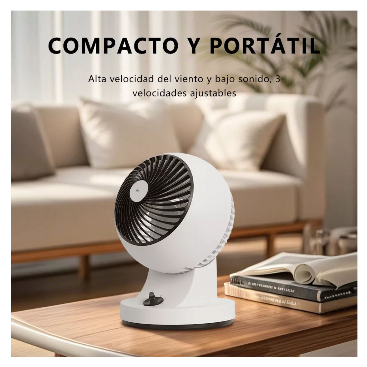Foto 3 pulgar | Ventilador de Escritorio Blanco