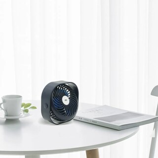 Foto 2 | Ventilador de Escritorio Recargable 13 cm Negro
