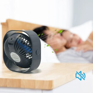 Foto 3 | Ventilador de Escritorio Recargable 13 cm Negro