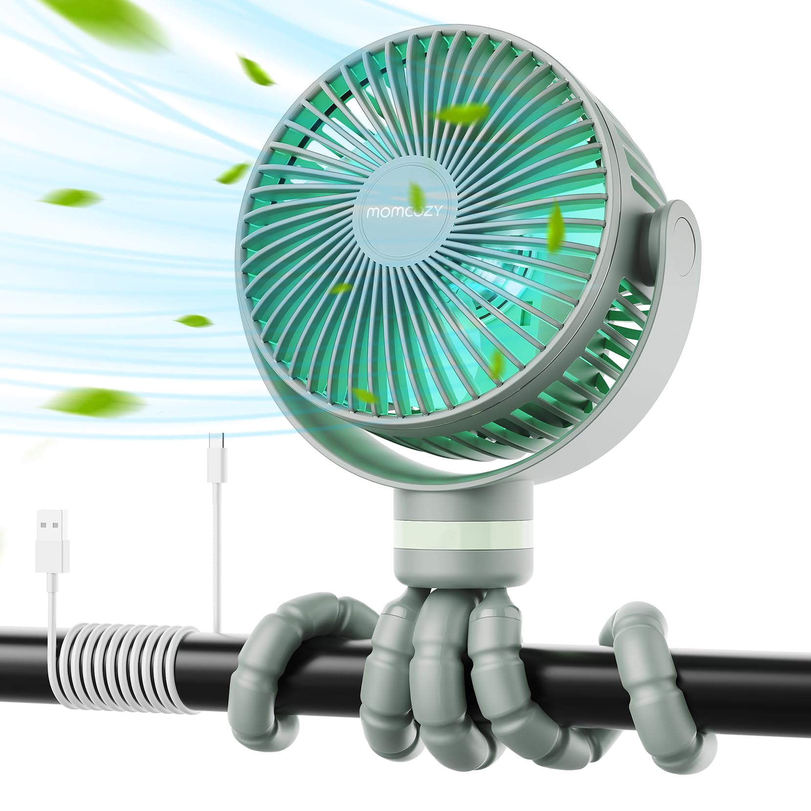 Ventilador De Cochecito Portátil Momcozy De 8000 Mah, 27 Horas De Duración De La Batería - Venta Internacional.