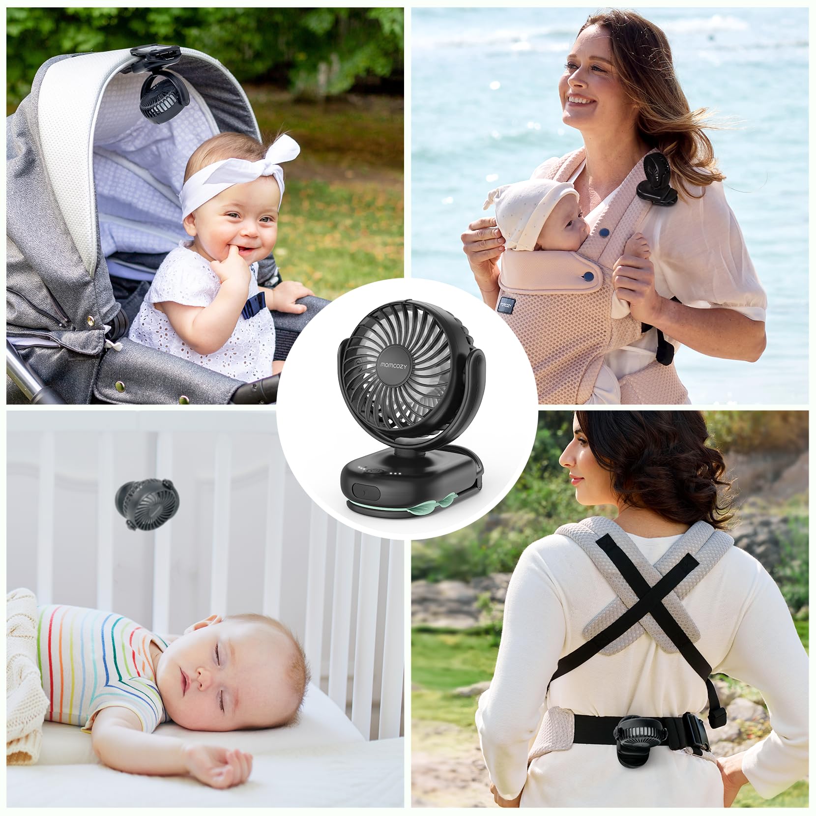 Foto 5 pulgar | Ventilador Portátil Para Cochecito Momcozy Con Clip, 4 Velocidades, Recargable - Venta Internacional.