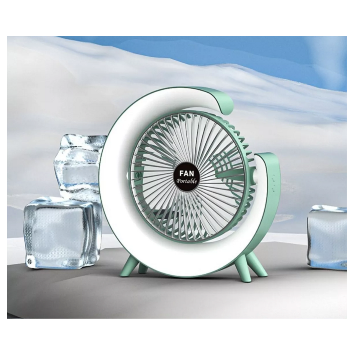 Foto 5 pulgar | Dos Ventiladores Portátiles Con 3 Velocidades Usb Luz Led Colores Azul Y Verde