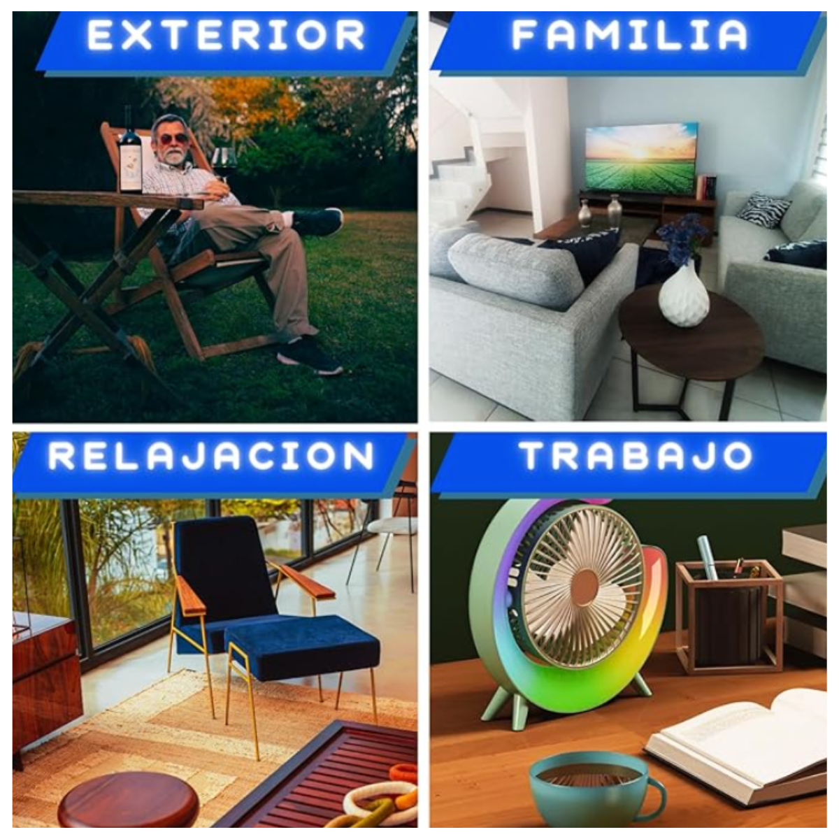 Foto 8 pulgar | Dos Ventiladores Portátiles Con 3 Velocidades Usb Luz Led Colores Azul Y Verde
