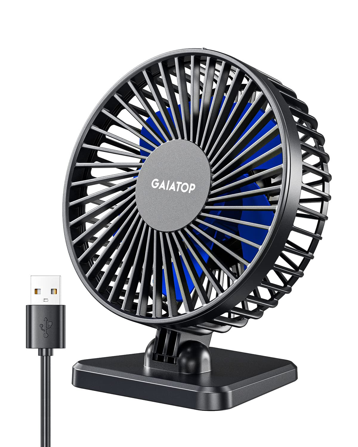 Foto 1 | Ventilador De Escritorio Gaiatop Usb Pequeño, Potente, Portátil, 3 Velocidades, Azul - Venta Internacional.