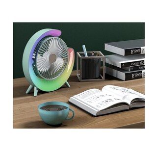 Foto 3 | Pack 2 Ventiladores Redondos Con Luz Led Color Verde