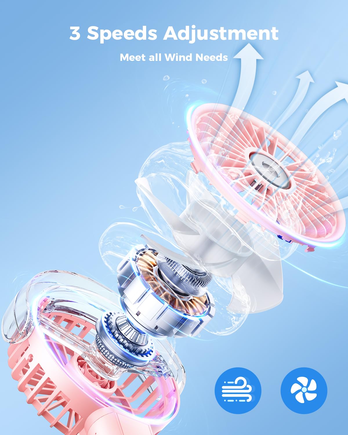 Foto 3 | Ventilador Nebulizador Portátil Sweetfull Plegable 180° Con Aerosol Nebulizador - Venta Internacional.