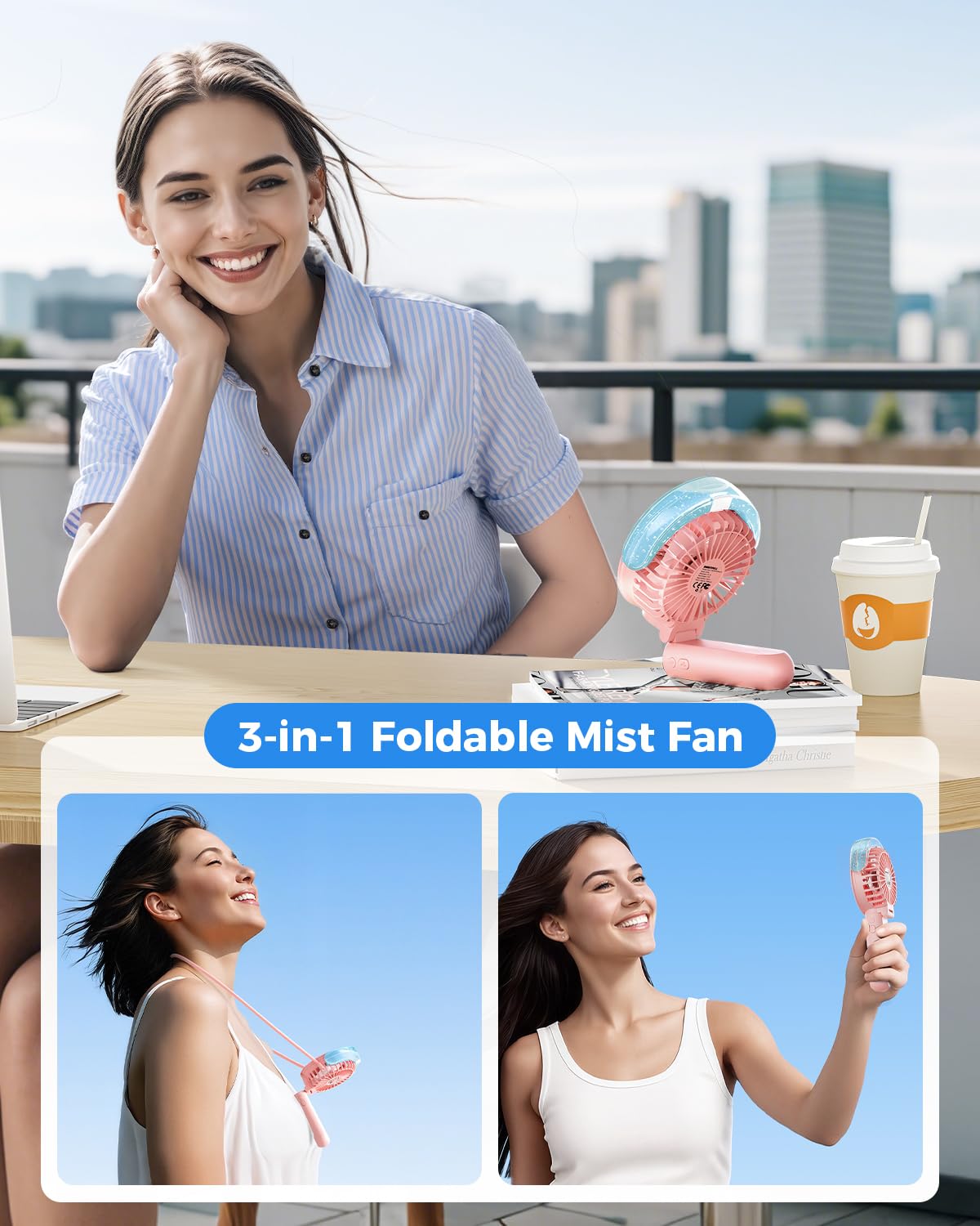Foto 7 pulgar | Ventilador Nebulizador Portátil Sweetfull Plegable 180° Con Aerosol Nebulizador - Venta Internacional.