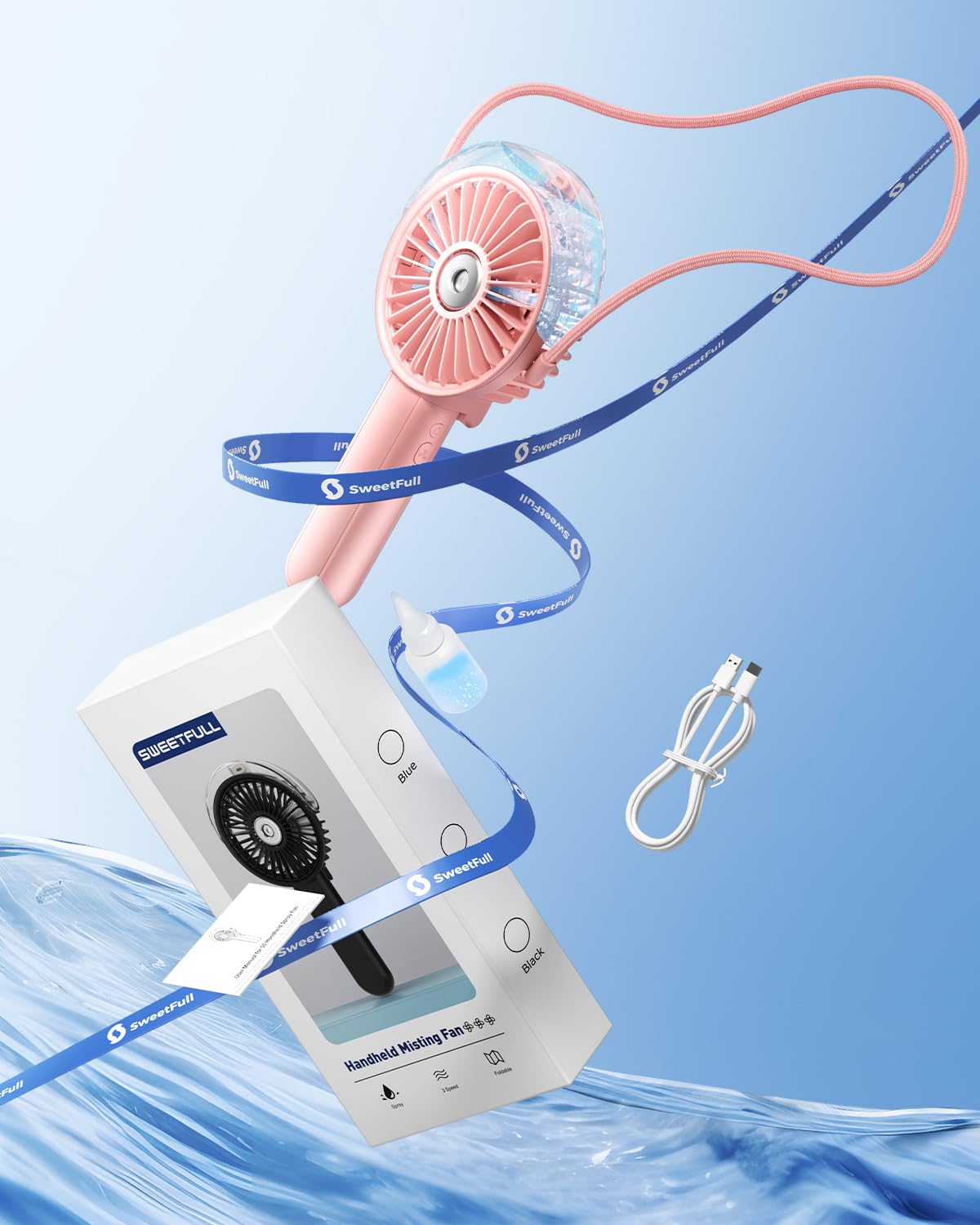 Foto 8 pulgar | Ventilador Nebulizador Portátil Sweetfull Plegable 180° Con Aerosol Nebulizador - Venta Internacional.
