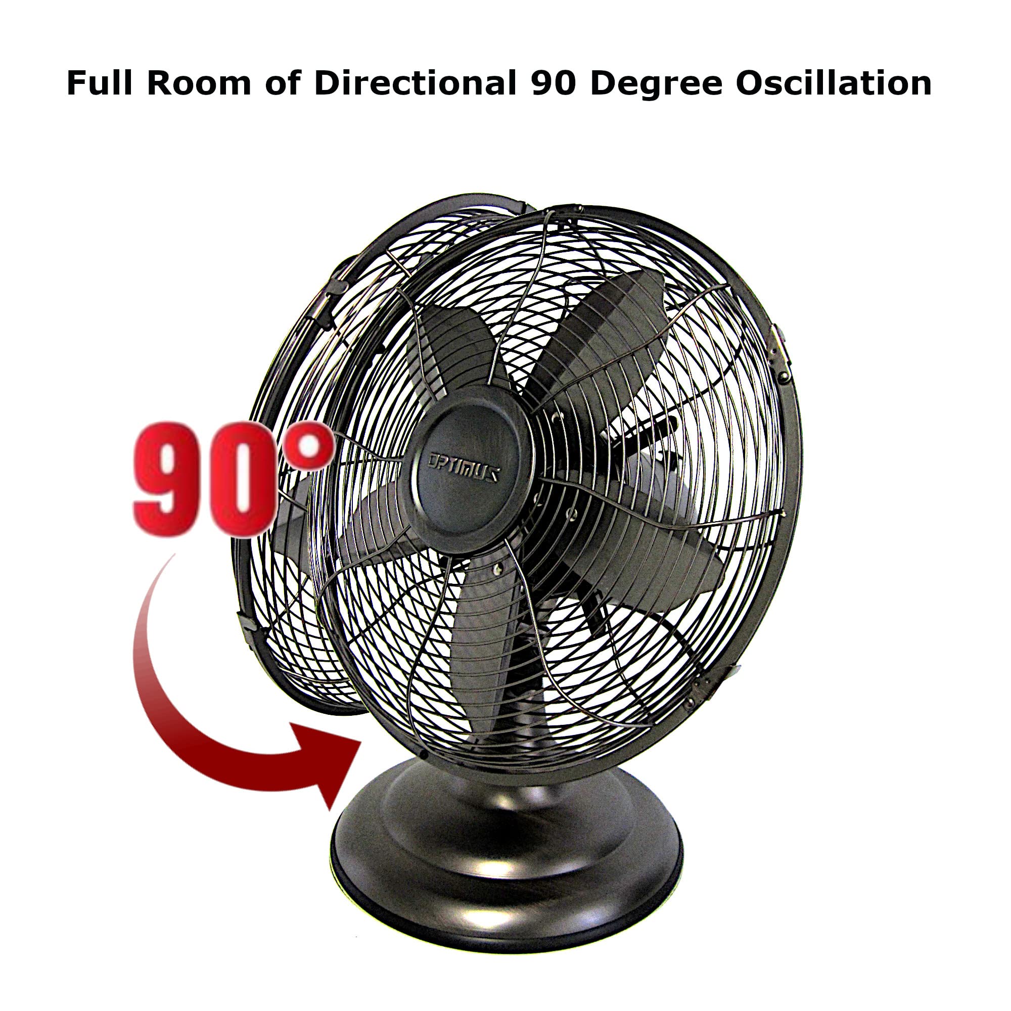 Foto 6 | Ventilador De Mesa Optimus F-6212a, 3 Velocidades, 60 W, 30 Cm, Portátil, Retro - Venta Internacional.