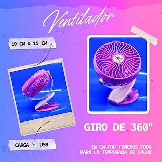 Foto 6 | Ventilador Portátil Cm-Top Recargable
