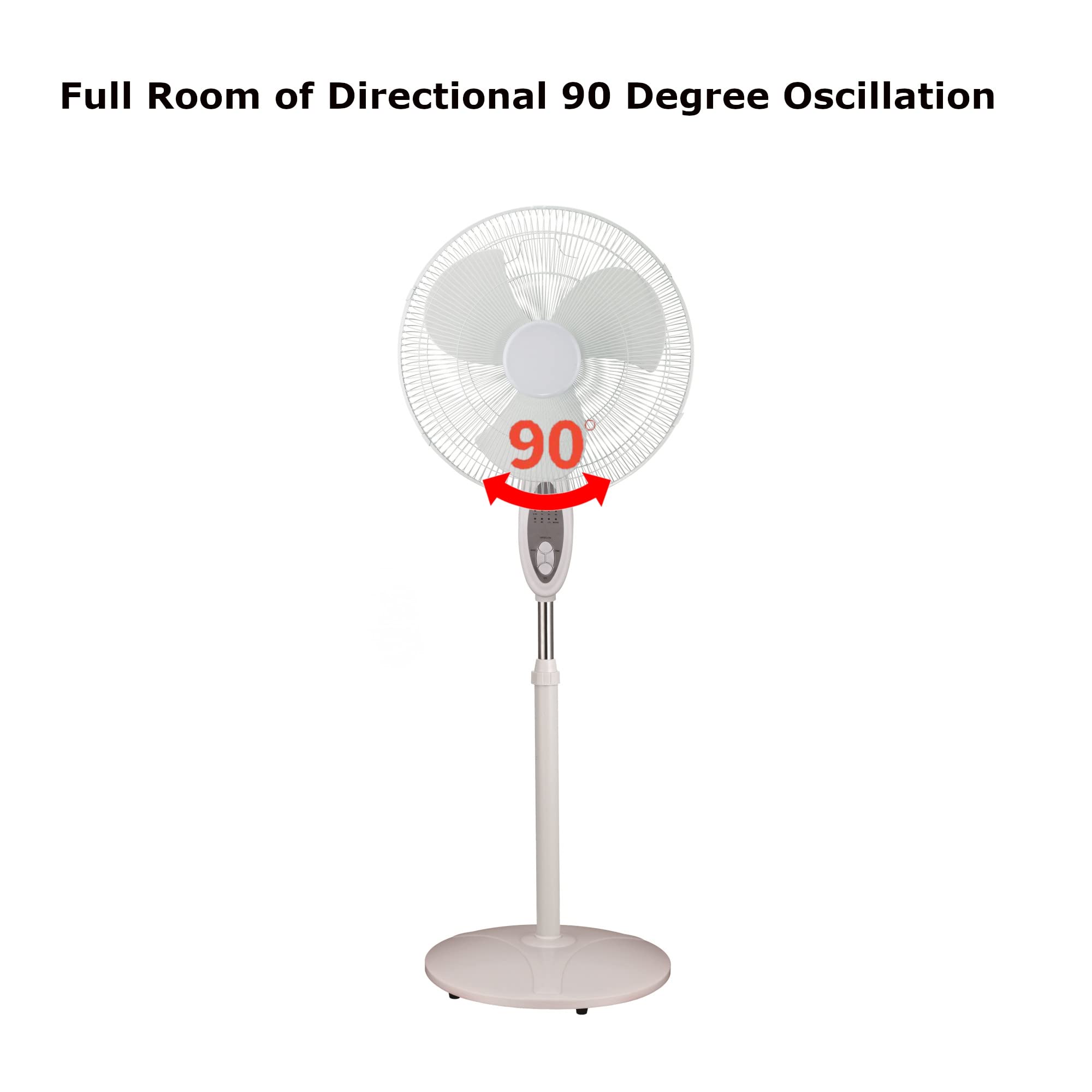 Foto 4 | Ventilador Eléctrico Optimus F-1672wh Con Soporte Oscilante Con Mando A Distancia De 40 Cm - Venta Internacional.