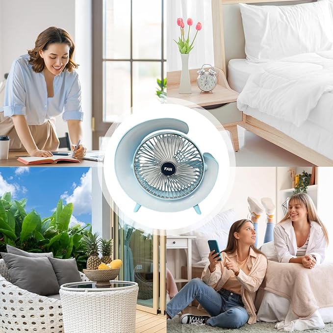 Foto 7 pulgar | Ventilador Portátil Con Lampara Luz Rgb De 3 Velocidades