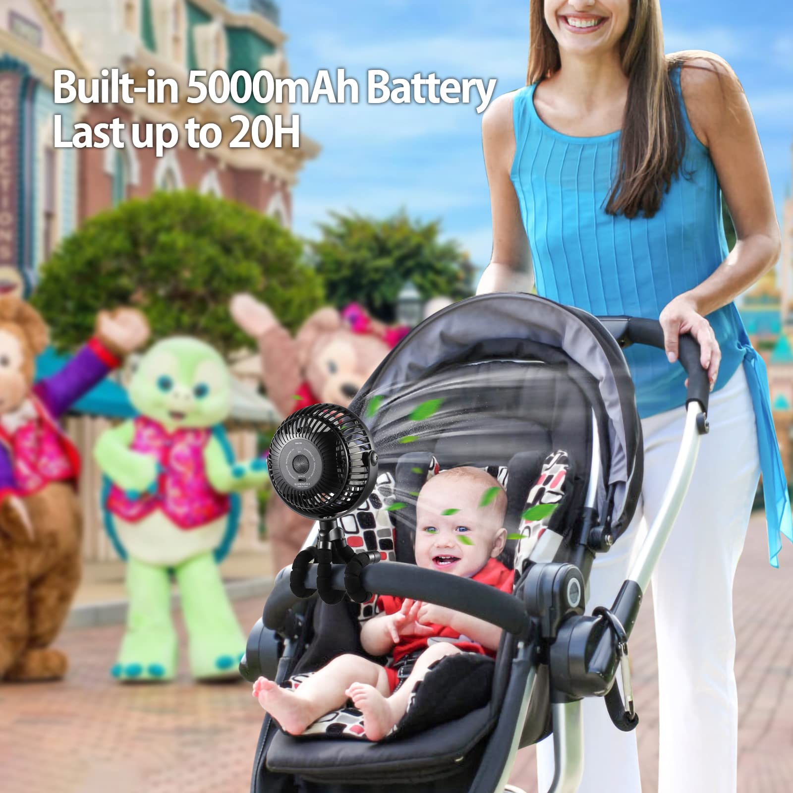 Foto 4 pulgar | Ventilador Para Asiento De Coche Grandfast 5000 Mah, Funciona Con Pilas, Negro - Venta Internacional.
