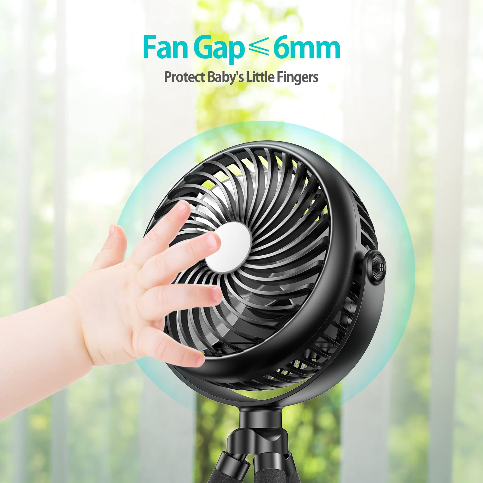 Foto 6 pulgar | Ventilador Para Asiento De Coche Grandfast 5000 Mah, Funciona Con Pilas, Negro - Venta Internacional.
