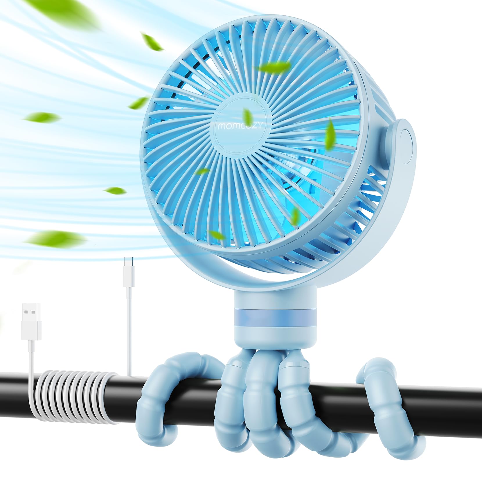 Ventilador De Cochecito Portátil Momcozy De 8000 Mah, 27 Horas De Duración De La Batería - Venta Internacional.