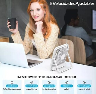 Foto 4 | Ventilador de Escritorio Xtellar Recargable